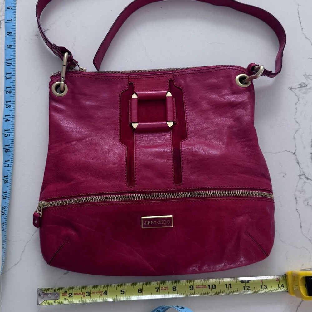 Jimmy Choo Pink Shoulder Bag with Adjustable Strap